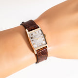 vintage hamilton tonneau shape ww, wrist shot close up