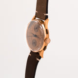 1950's Vintage Chronographe Suisse 2-Register Chronograph 18k Rose Gold Watch (# 14564)