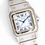 1980's Cartier Santos Carrée Ref. 2961 Two-Tone 18k Yellow Gold & Stainless Steel Watch (# 15249)