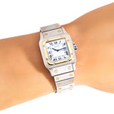 1980's Cartier Santos Carrée Ref. 2961 Two-Tone 18k Yellow Gold & Stainless Steel Watch (# 15249)