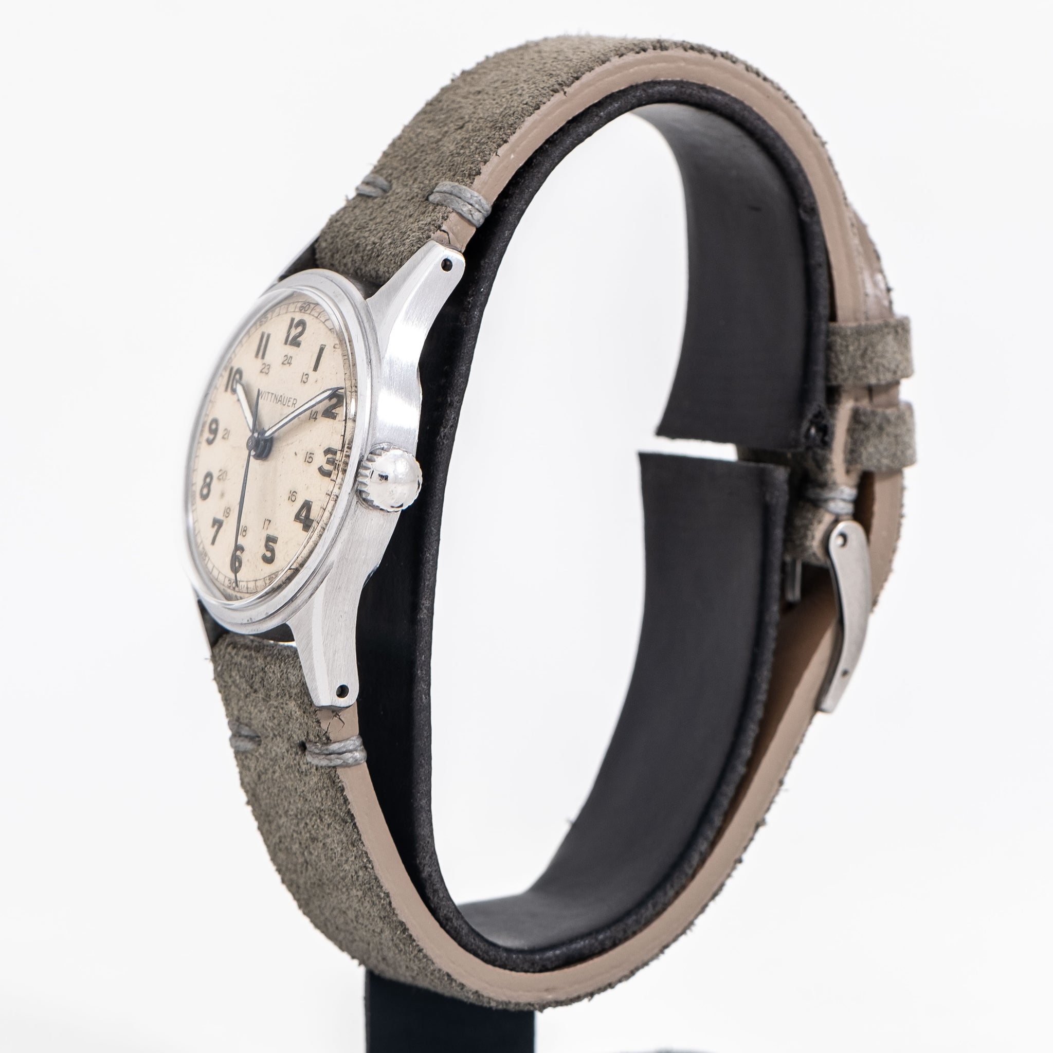 1950's Vintage Wittnauer Military Style Stainless Steel Watch