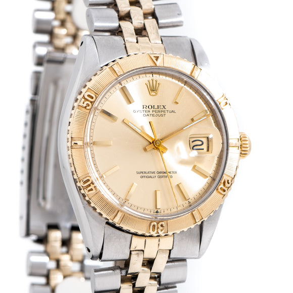 1968 Vintage Rolex Two Tone Thunderbird Datejust Reference 1625 14K Yellow Gold & Stainless Steel Watch (# 14423)