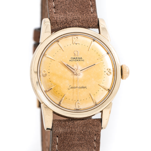 1945 Vintage Omega Seamaster Automatic Ref. 2767-11 SC in 14k Yellow Gold Capped Stainless Steel (# 14444)