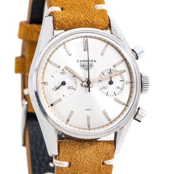 Early 1960's Heuer Carrera Ref. 3647 S Two-Register Chronograph in Stainless Steel  (# 14482)