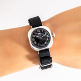 dial shot on the wrist