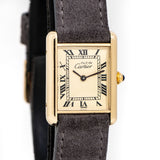 image of the cartier tank with dial prominently shown