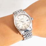 wrist shot of the rolex datejust, close up
