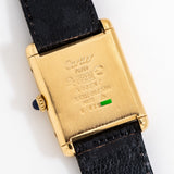 1990's Cartier Tank Must De 18k Yellow Gold Plated over Sterling Silver Watch (# 15376)