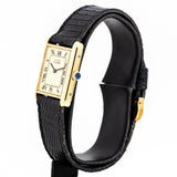 1990's Cartier Tank Must De 18k Yellow Gold Plated over Sterling Silver Watch (# 15376)