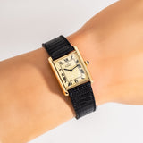 1990's Cartier Tank Must De 18k Yellow Gold Plated over Sterling Silver Watch (# 15376)