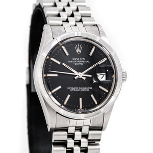 rolex date automatic black dial 