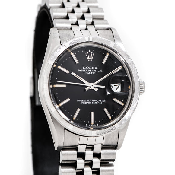 rolex date automatic black dial 