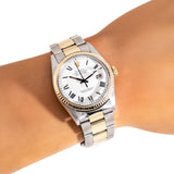 wrist shot of the rolex buckley dial