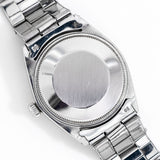 case back shot of the rolex air king blue dial