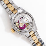two tone rolex ladies watch movement shot