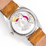 rolex oyster perpetual aged dial movement shot