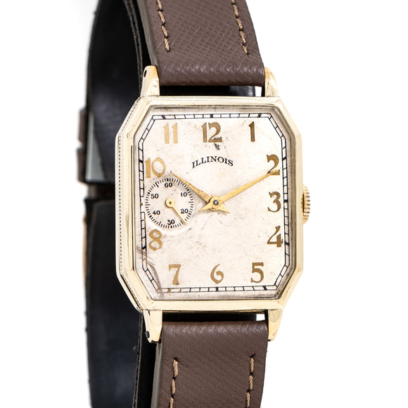 1928 Vintage Illinois 14K Yellow Gold Filled Watch (# 15418)