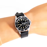 elgin submariner watch wrist shot, close up