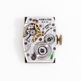 vintage hamilton rectangular seneca watch movement shot