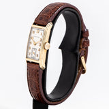 vintage hamilton rectangular seneca watch dial shot, side view