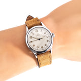 vintage omega watch close up wrist shot