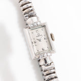 vintage omega ladies watch dial shot, on its back