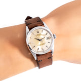 vintage rolex date automatic wrist shot