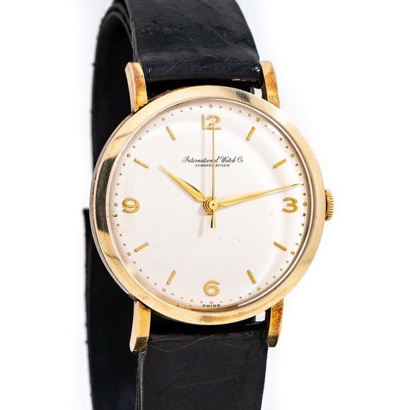 1957 Vintage IWC Cal. 89 Box & Papers Solid 18k Yellow Gold Watch ( #15447)