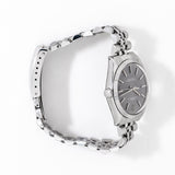 vintage rolex oyster perpetual grey dial crown shot