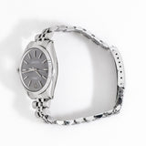 vintage rolex oyster perpetual grey dial side shot