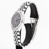 vintage rolex oyster perpetual grey dial shot, side view