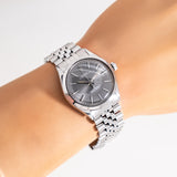vintage rolex oyster perpetual grey dial wrist shot