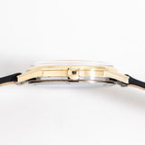 vintage longines flagship wristwatch crown shot, on its side