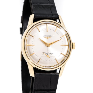 vintage longines flagship wristwatch dial shot
