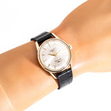 vintage longines flagship wristwatch wrist shot, close up