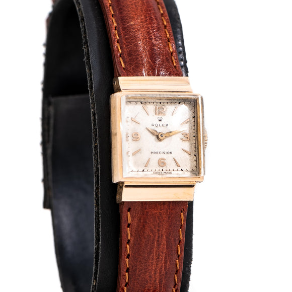 vintage rolex ladies square shaped watch dial shot
