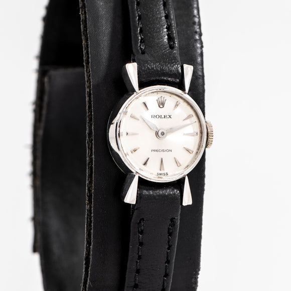 vintage white gold rolex ladies watch dial shot