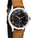 vintage omega black dial dial shot