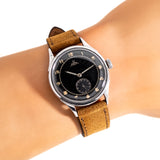 vintage omega black dial wrist shot