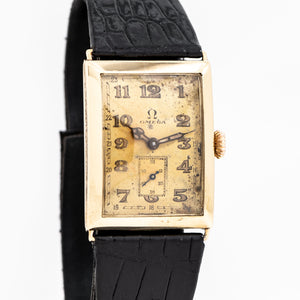 vintage omega rectangular watch dial shot