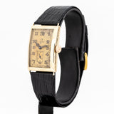 vintage omega rectangular watch dial shot, side view