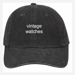 "vintage watches" hat in black
