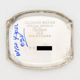 1922 Vintage Illinois Barrel-shaped 14K White Gold Filled Watch (# 14557)