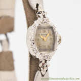 1950's Vintage Bulova Ladies 14k Solid White Gold Watch (# 14504)