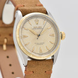 1954 Vintage Rolex Oyster Perpetual Reference 6285 14k Yellow Gold & Stainless Steel Watch (# 14535)