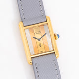 1990's Vintage Cartier Must De Tri-Color Ladies Sized 18k Yellow Gold Plated Sterling Silver (# 13993)