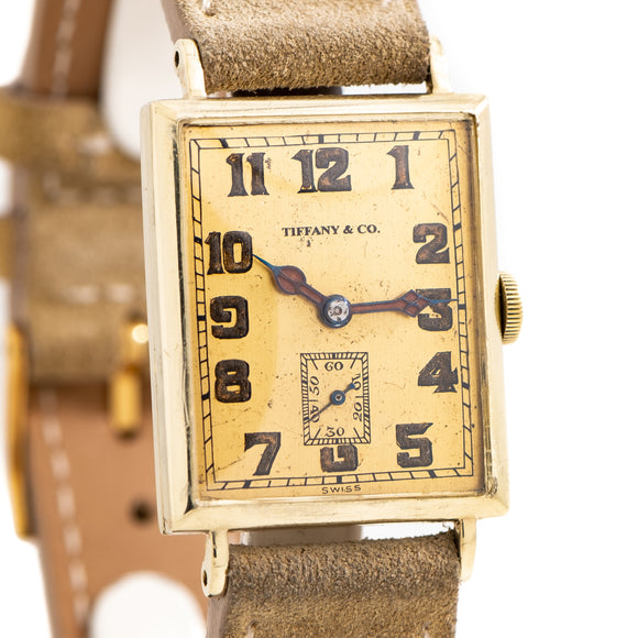 1922 Vintage Tiffany & Co. (Longines Movement) Men's Sized Solid 14k Yellow Gold Watch (# 14038)