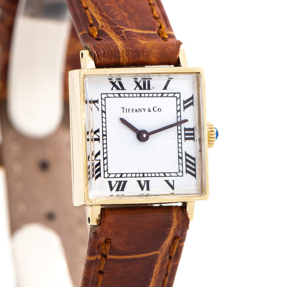 1970's - Vintage Tiffany & Co. Ref. T-128 Ladies Sized Solid 14k Yellow Gold Watch (# 14050)