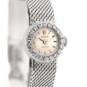 1990's Vintage Rolex Ladies Sized Precision Ref. 9232 in 18k White Gold (# 14052)