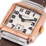 1940's Vintage Gruen 10K Rose Gold Plated & Stainless Steel Watch  ( #14054)